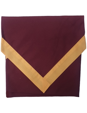 Adults Single Bordered Scout Scarf - Maroon with Gold Trim